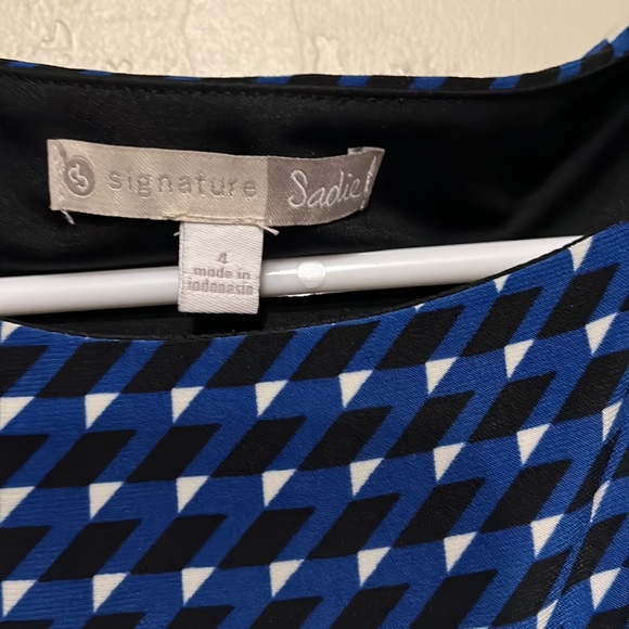 Signature Sadie’s Black, White, and Blue Dress - Picture 3 of 3